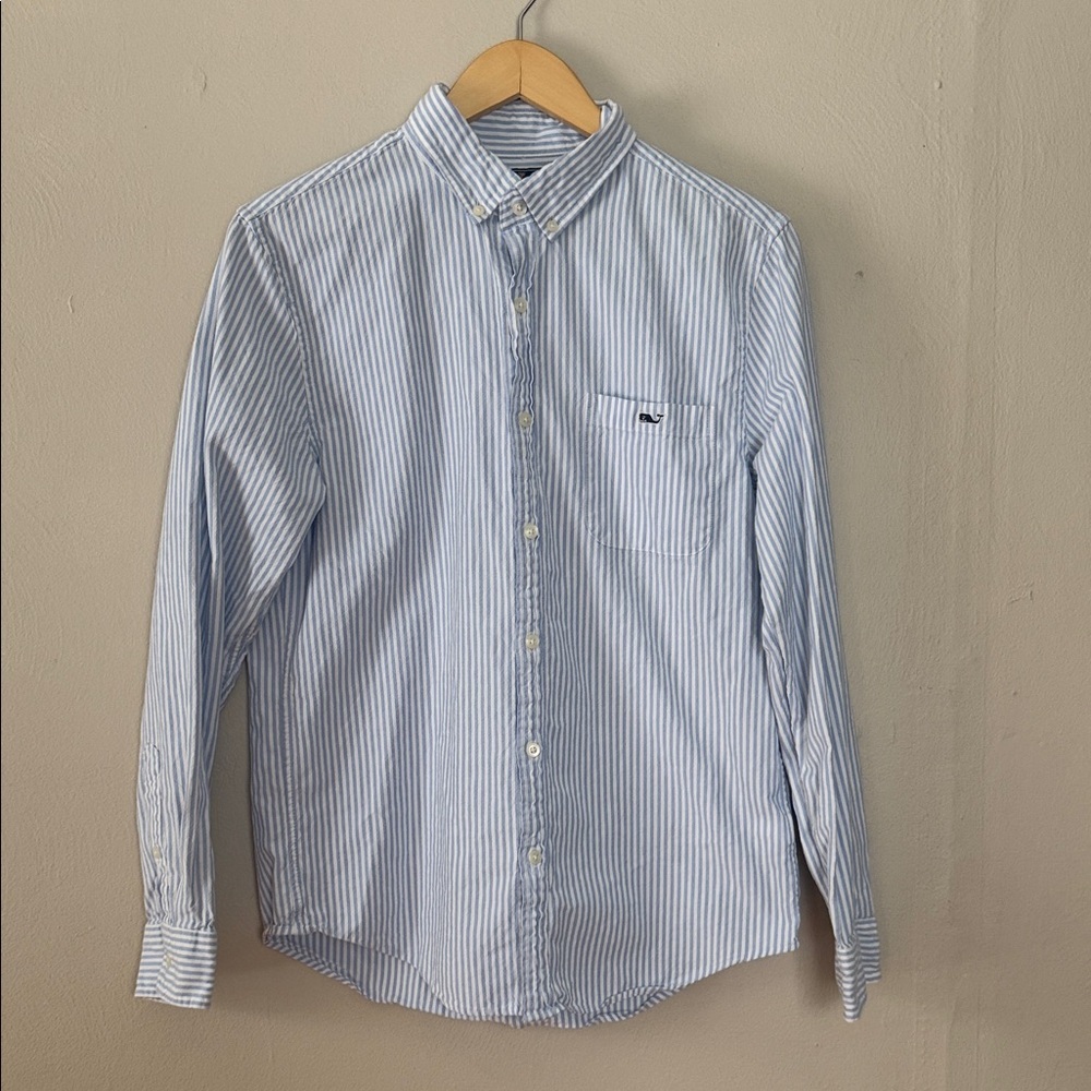 Vineyard Vines Light Blue Striped Button Down Shirt M - Picture 1 of 5